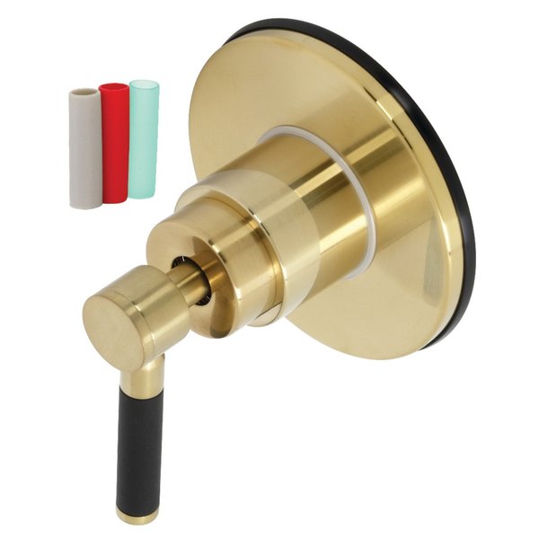 Kingston Brass KS3037DKL Single-Handle Three-Way Diverter Valve with Trim Kit, Brushed Brass KS3037DKL